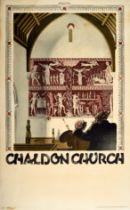 Travel Poster LT London Underground Chaldon Church Doom Mural