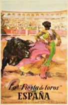 Travel Poster Fiesta De Toros Espana Spain Bullfighting Corrida
