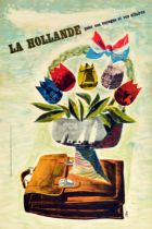 Travel Poster Holland for Business Netherlands Yacht Tulips