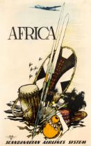 Travel Poster Africa SAS Airline Otto Nielsen