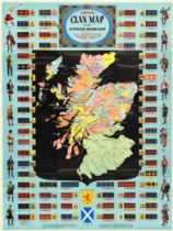 Travel Poster Clan Map Scotland