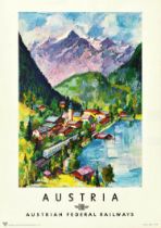 Travel Poster Austrian Federal Railways Mountains