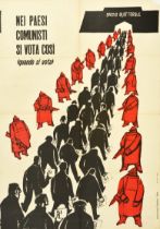 Propaganda Poster Communist Vote Italy Elections Democrazia Cristiana 