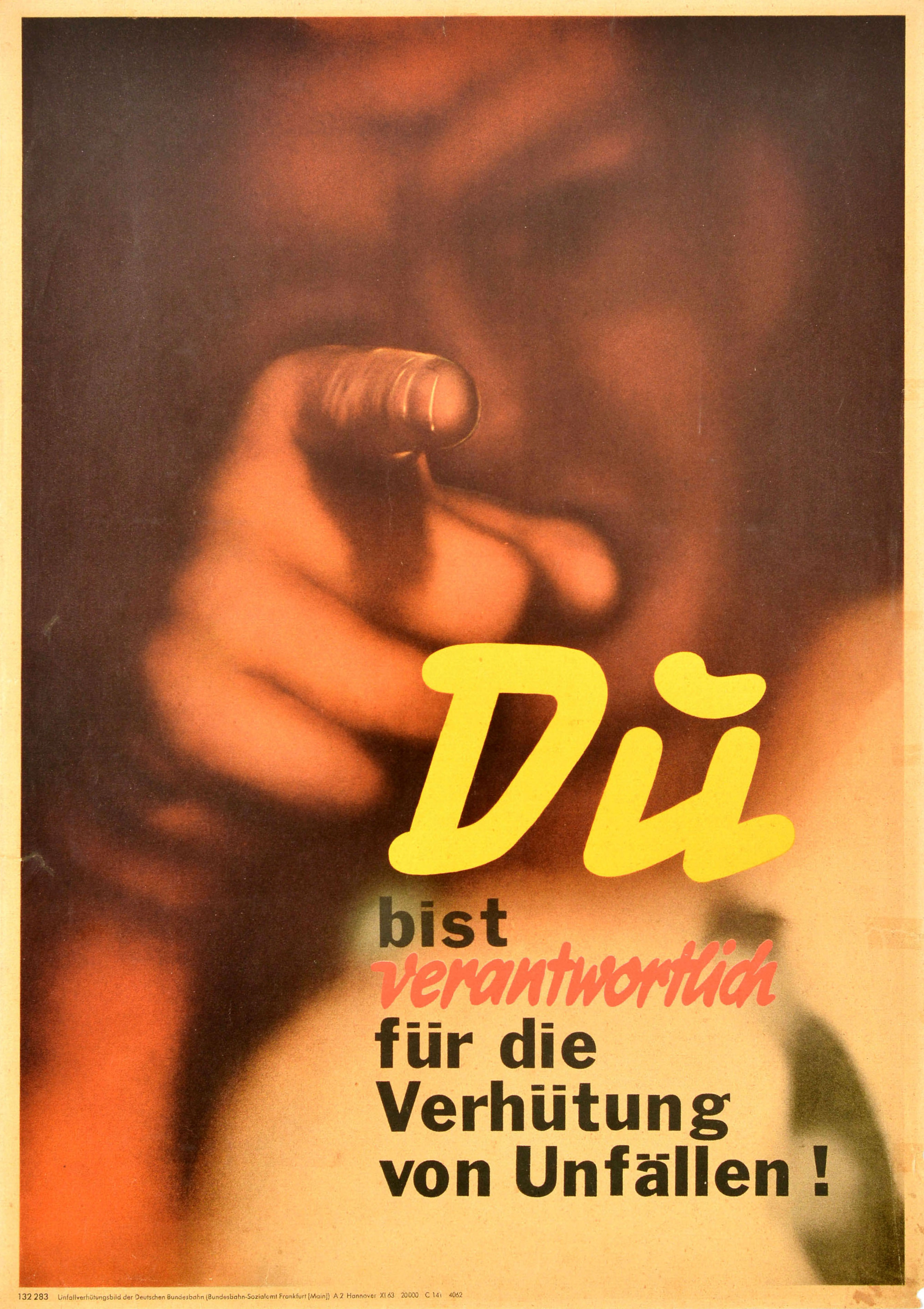 Propaganda Poster Work Accident Deutsche Bundesbahn DB German Railways