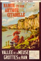 Travel Poster Namur Citadel Meuse Valley Belgium Northern Railway