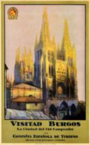 Travel Poster Visitad Burgos Spain Medieval City Cid Campeador