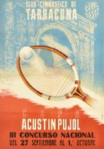 Sport Poster Tennis Tarragona Club Spain Copa Agustin Pujol