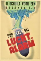 Propaganda Poster Air Raid Shelter WWII Netherlands Civil Protection