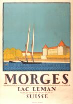 Travel Poster Morges Lac Leman Switzerland Rene Martin