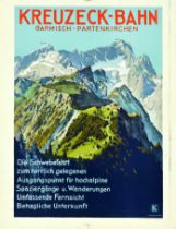 Travel Poster Kreuzeck Railway Garmisch Partenkirchen Ski Germany