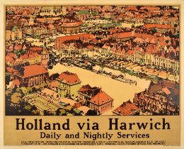 Travel Poster Holland Via Harwich LNER Railway Fred Taylor