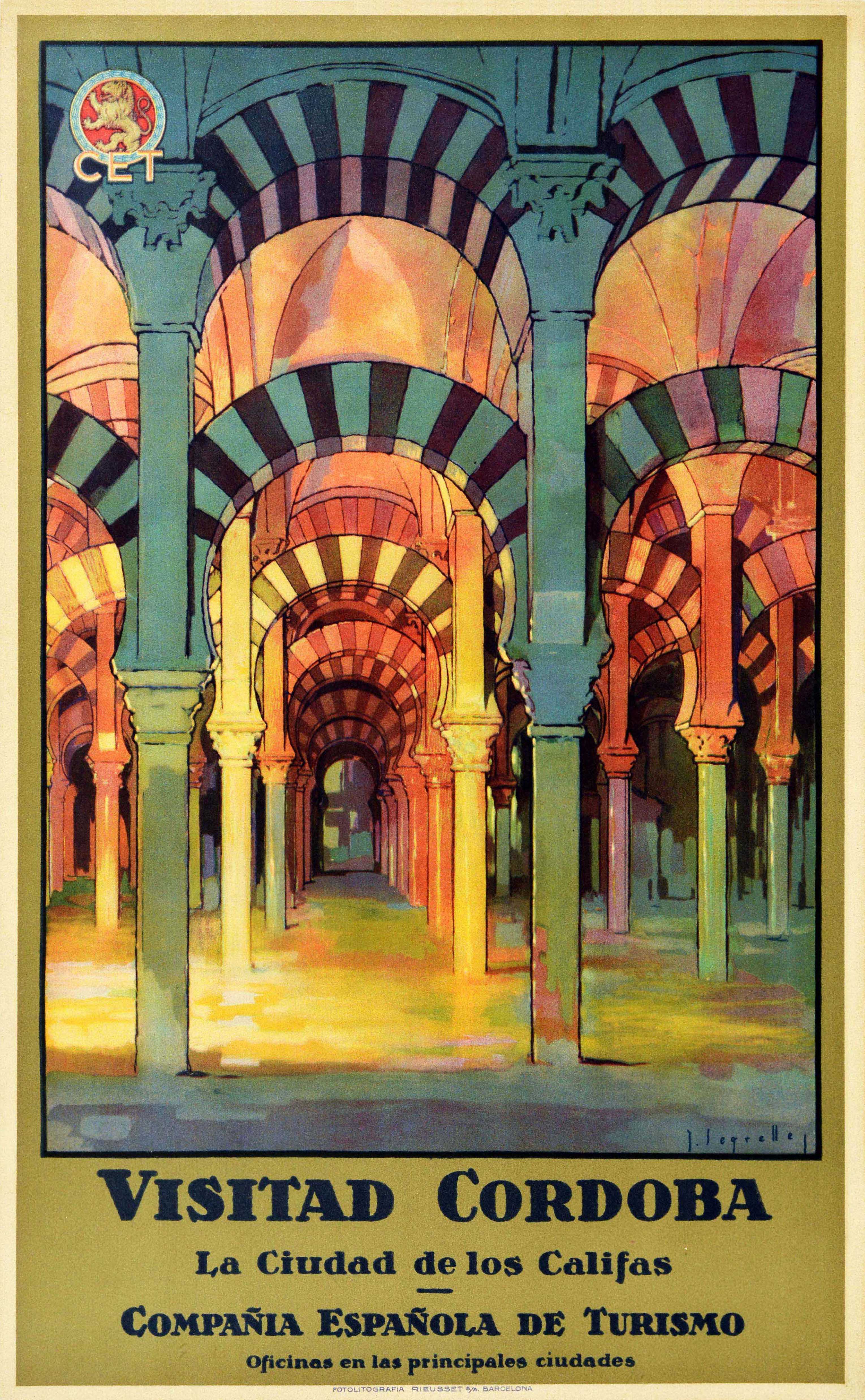 Travel Poster Visitad Cordoba Andalusia Spain Mosque Cathedral