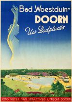 Travel Poster Bad Woestduin Doorn Netherlands Seaside Resort