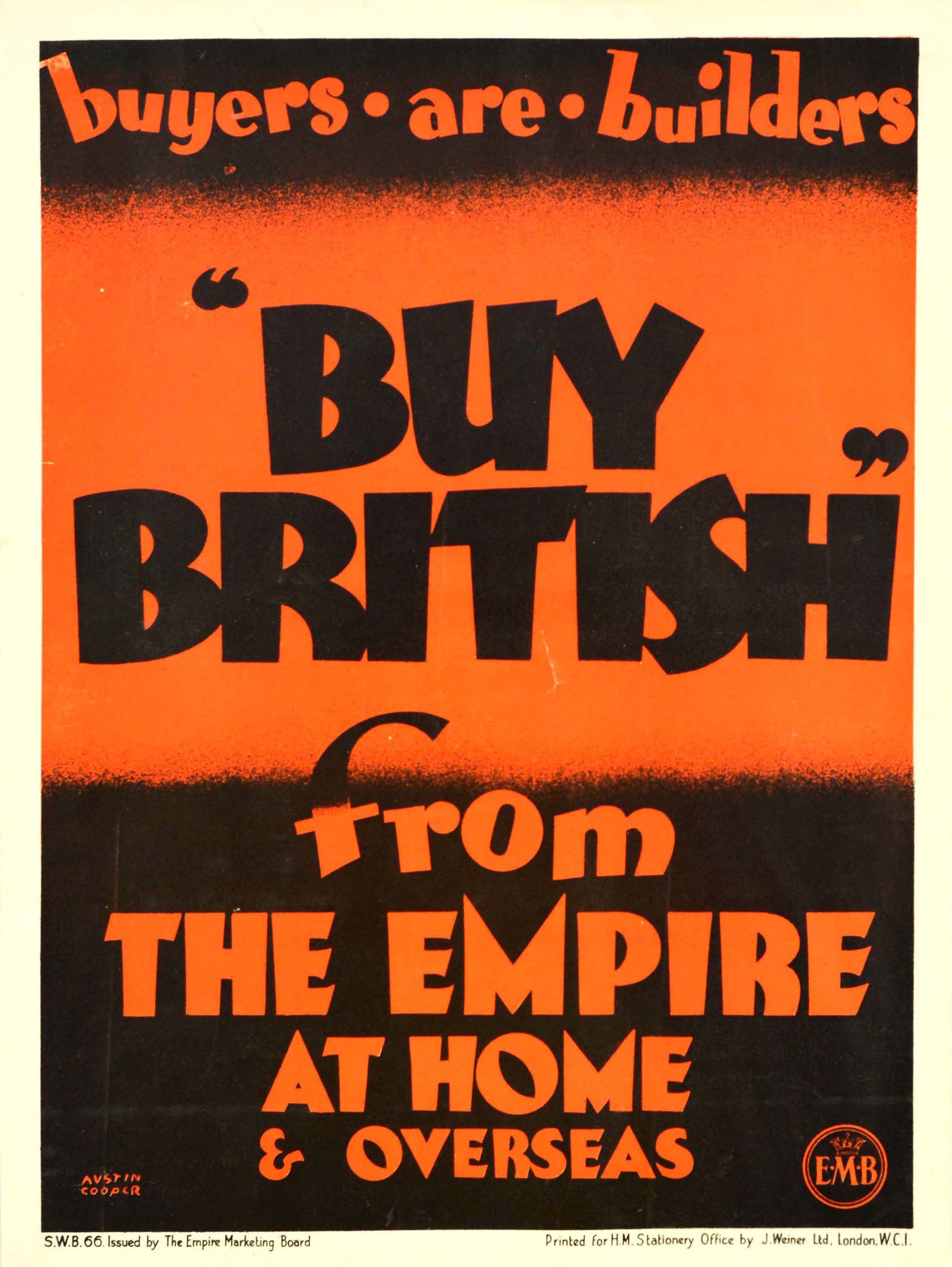 Propaganda Poster Buy British Empire Marketing Board EMB