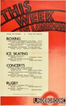 Travel Poster London Underground Week Tom Purvis Boxing Ice Skating Rugby