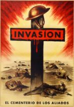 War Poster Allied Invasion WWII Spain Axis Fascism