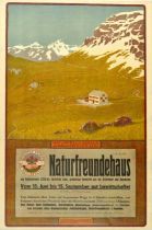 Travel Poster Padasterjochhaus Chalet Stubai Alps Tyrol Austria