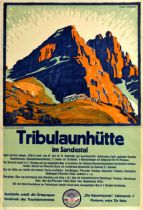 Travel Poster Tribulaunhutte Stubai Alps Tyrol Austria