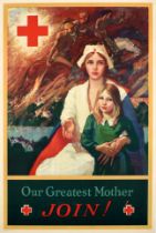 War Poster Red Cross Our Greatest Mother Join WWI