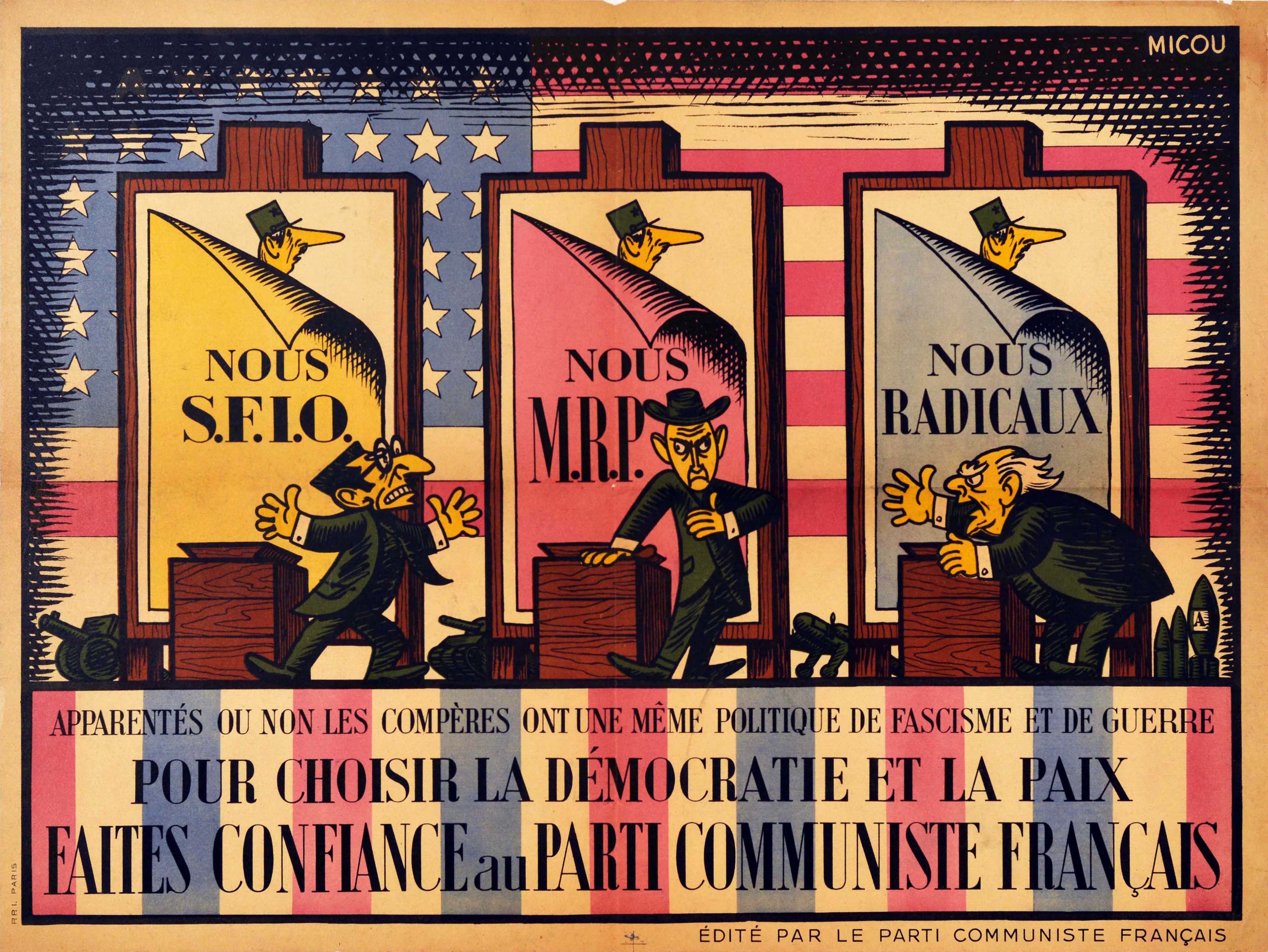 Propaganda Poster Communist Party Elections France