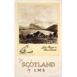 Travel Poster Scotland LMS Railway Loch Maree Ben Slioch Highlands