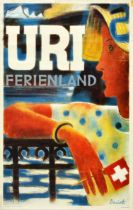 Travel Poster Uri Switzerland Ferienland Danioth