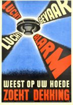 Propaganda Poster Air Raid Hazard Alert Be Vigilant WWII Nazi Holand