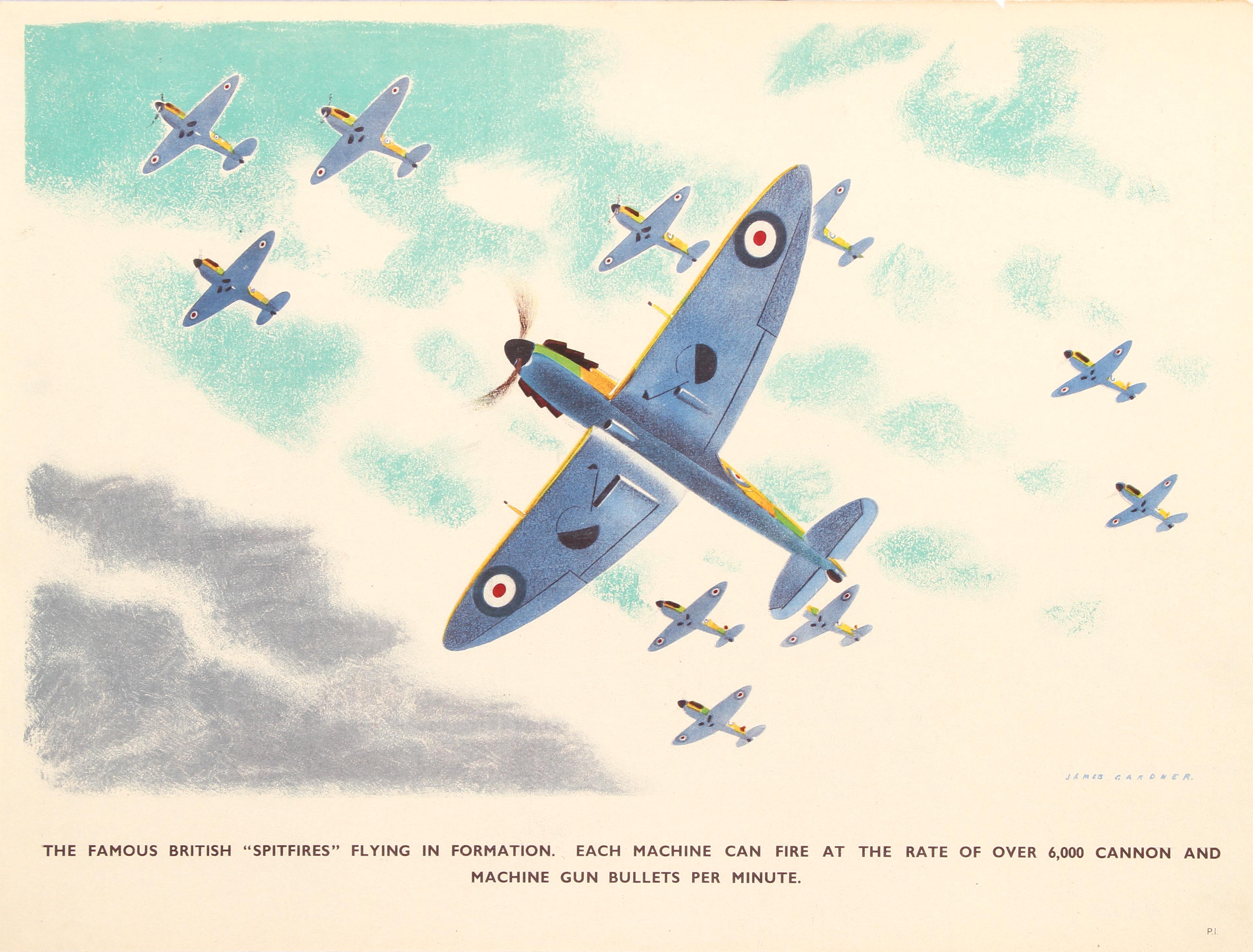 Propaganda Poster British Air Force Spitfires WWII Blitz James Gardner