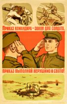 Propaganda Poster Commander Order Red Army Law USSR