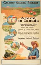 Travel Poster Canadian National Railways CNR A Farm In Canada Colonization Immigration