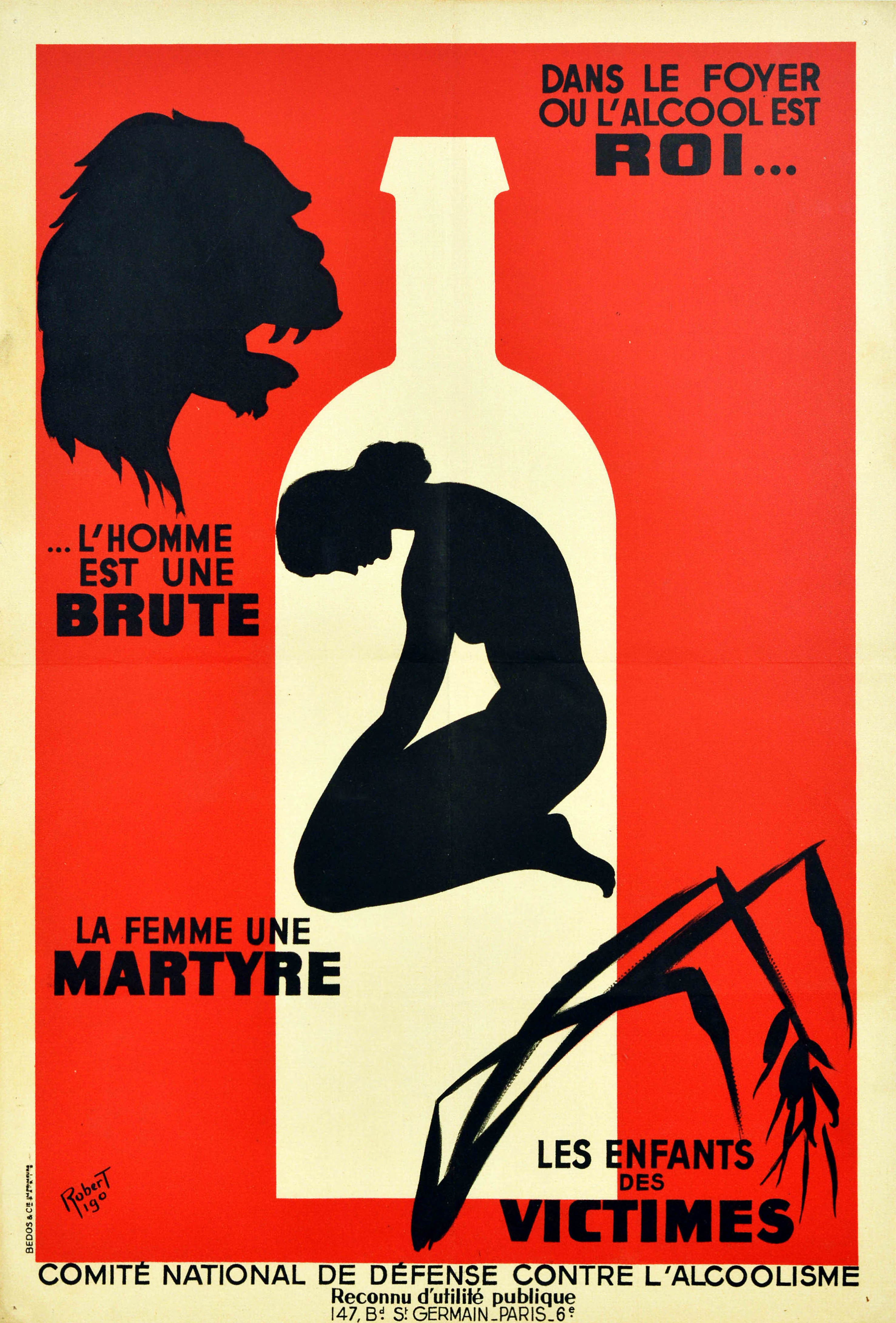 Propaganda Poster Anti Alcohol Home Brute Martyr Victims