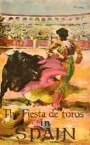 Travel Poster Fiesta De Toros Spain Corrida Matador Bullfighting