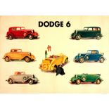 Advertising Poster Dodge 6 Car Models Art Deco Dealer Showroom USA