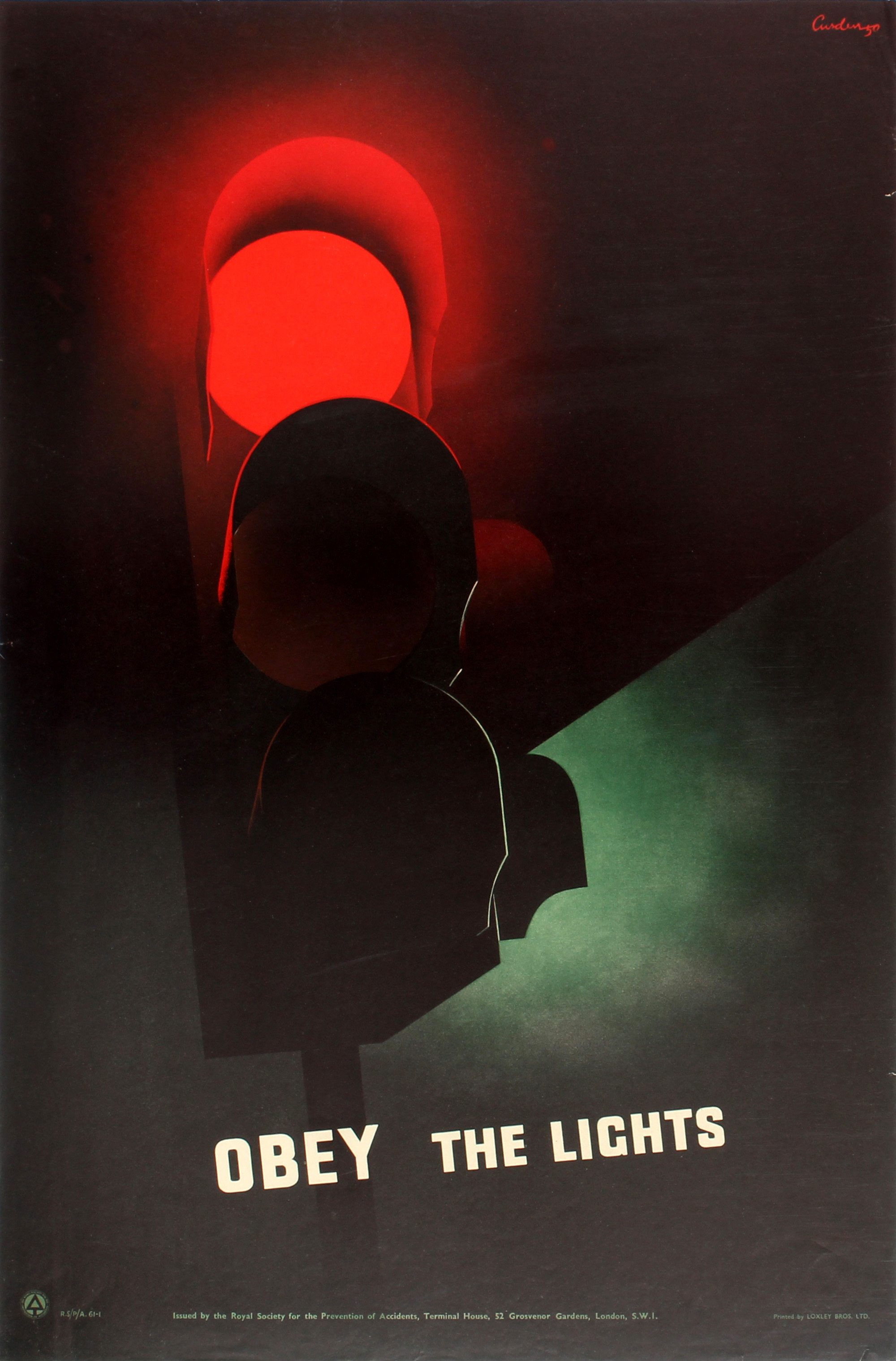 Propaganda Poster UK Road Safety ROSPA Traffic Lights Modernism