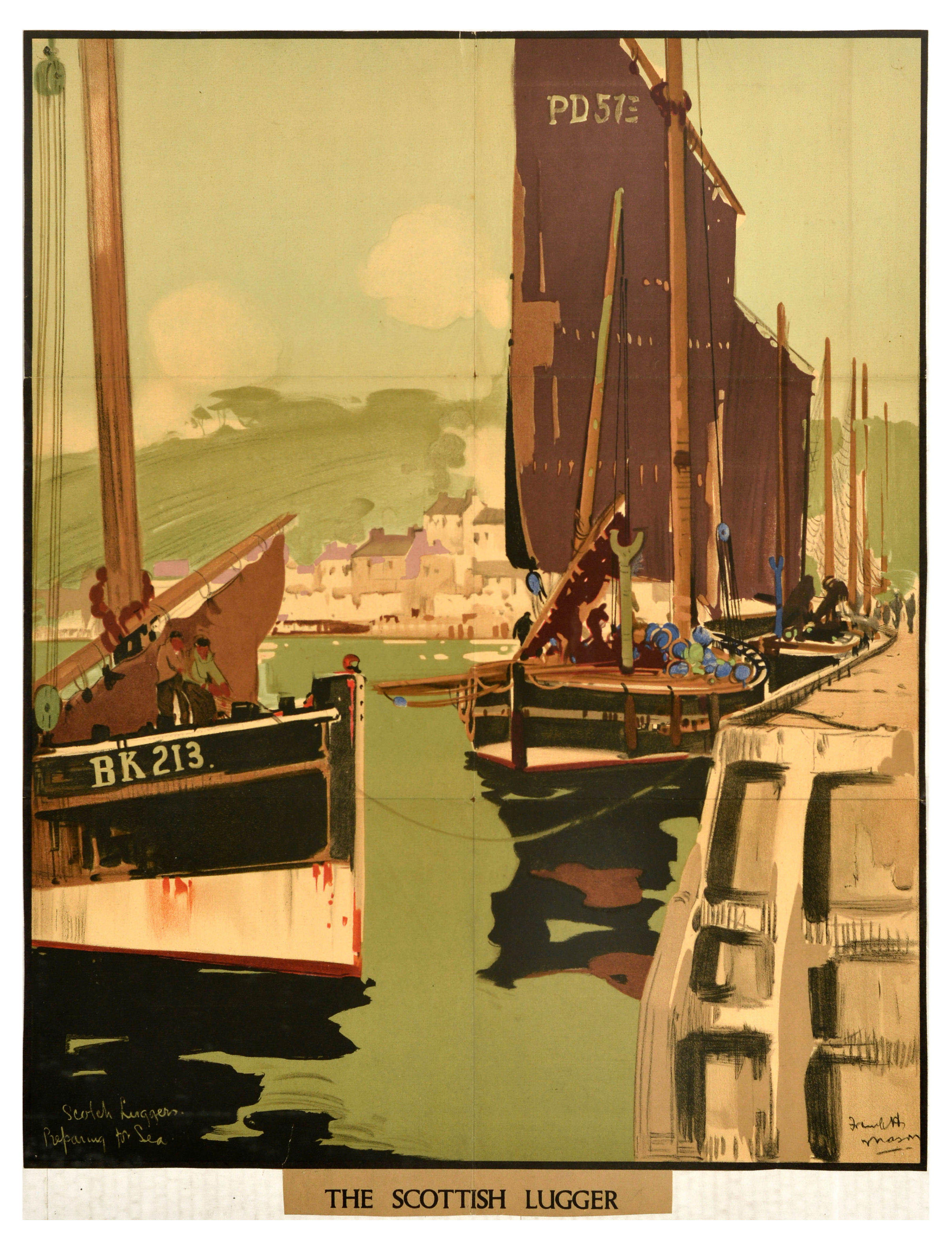 Travel Poster Scottish Lugger LNER Industry Frank Henry Mason