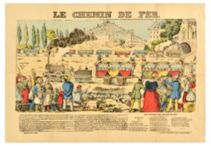 Travel Poster French Railroad Steam Locomotive Le Chemin De Fer