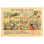 Travel Poster French Railroad Steam Locomotive Le Chemin De Fer