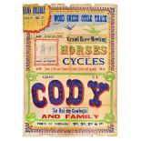 Sport Poster Grand Race Meeting SF Cody France Horses Versus Cycles