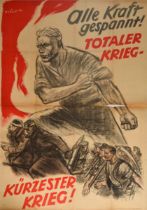 War Poster Totaler Krieg Nazi Germany WWII Soldiers Workers Third Reich