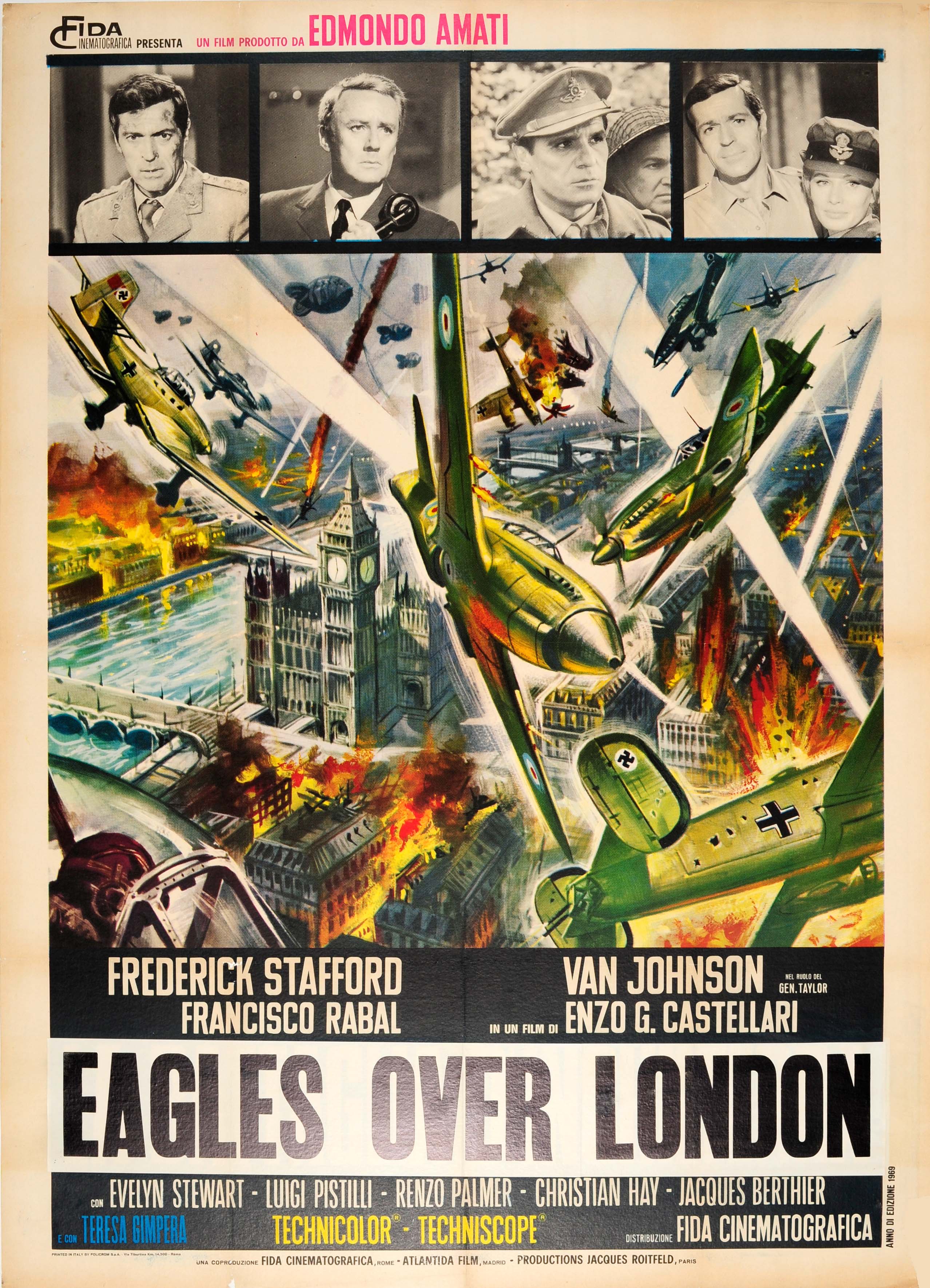 Movie Poster Eagles over London Blitz WWII Air Force Pilots