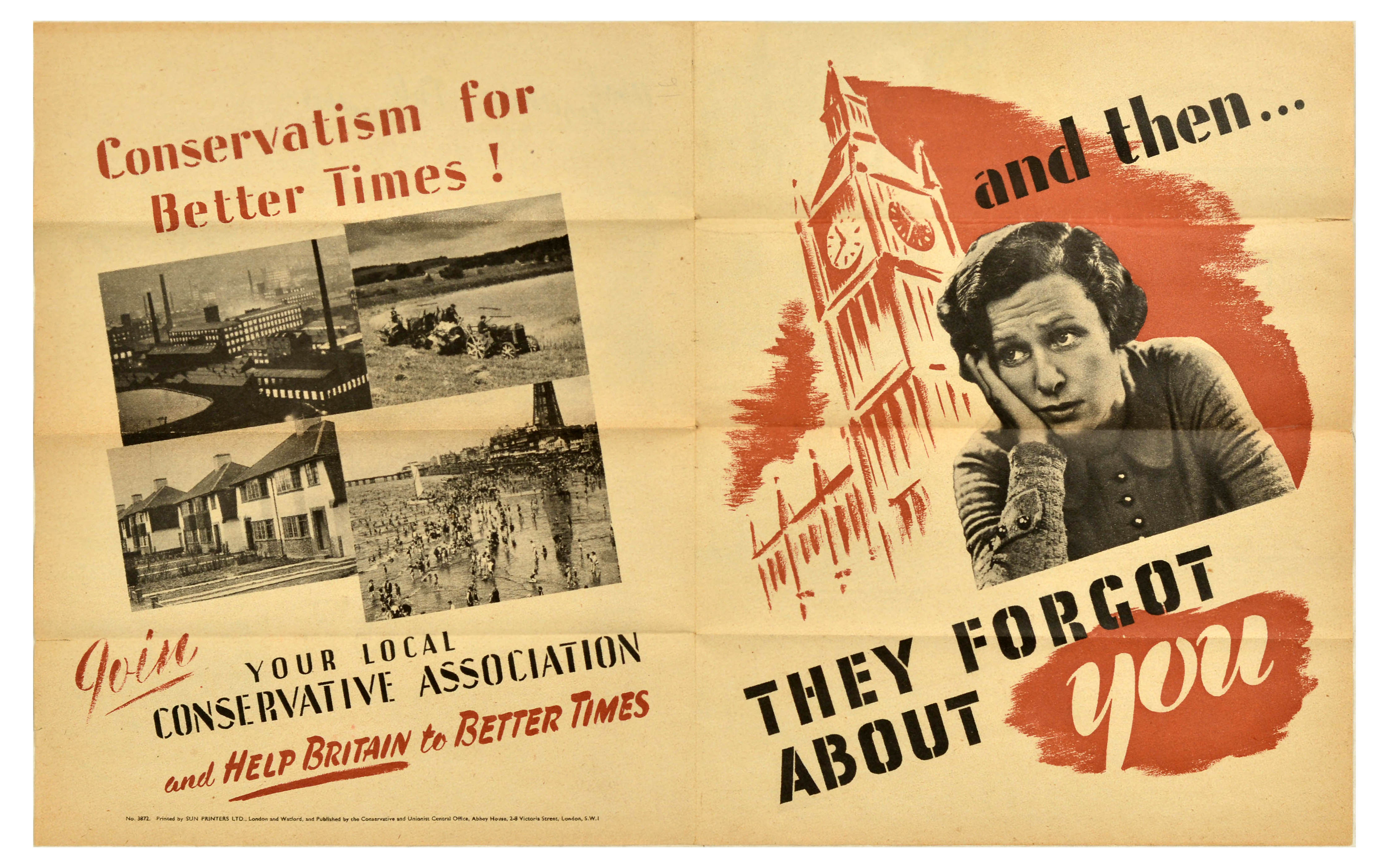 Propaganda Poster Conservative Association Britain Better Times