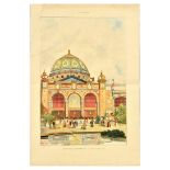 Antique Poster Print Universal Exhibition Fine Arts Palace Paris France