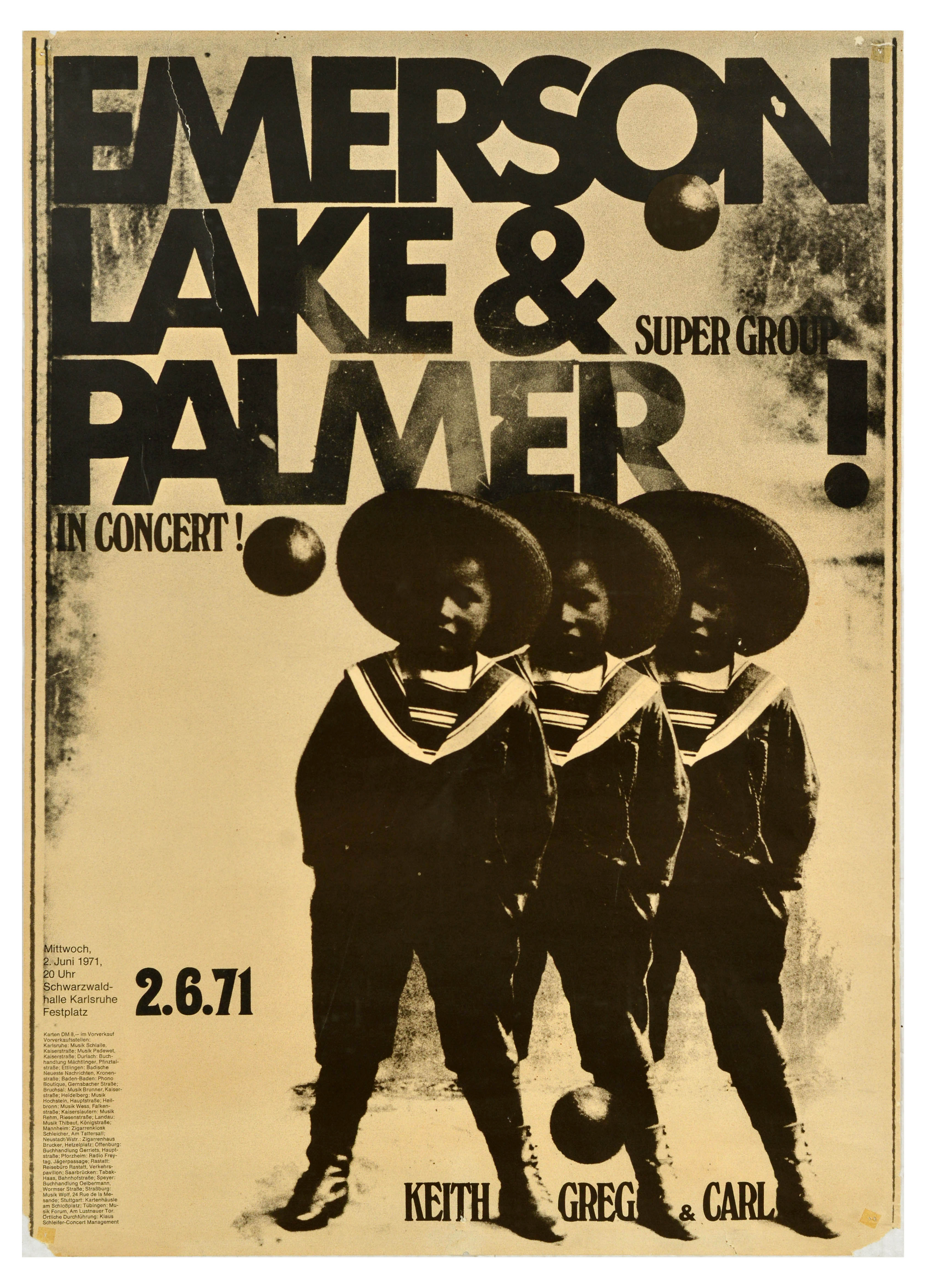 Advertising Poster Emerson Lake And Palmer Music Concert