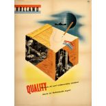 Propaganda Poster Holland Export Quality Science Art Craftsmanship Midcentury Modern