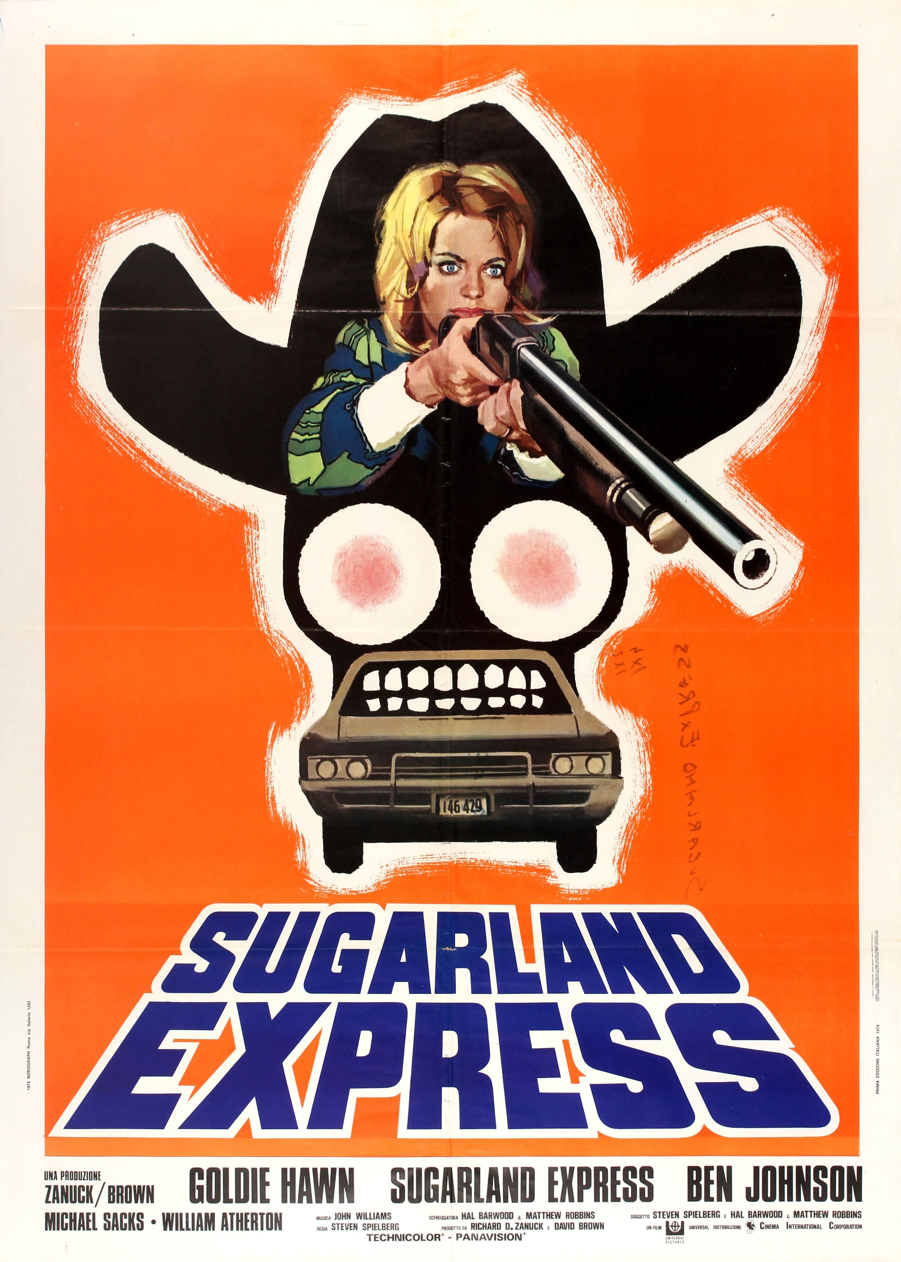 Movie Poster Sugarland Express Steven Spielberg Goldie Hawn Cowboy Skull
