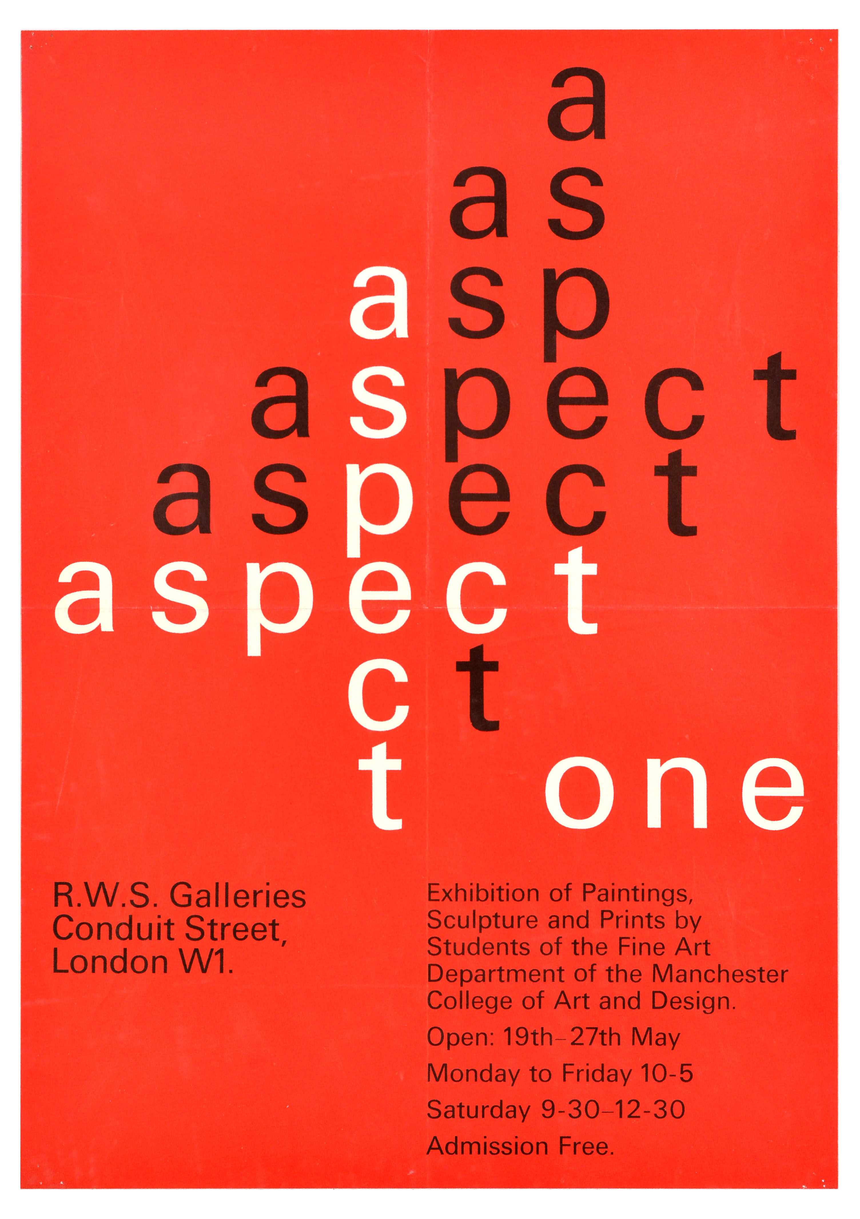 Advertising Poster Aspect One Fine Art Exhibition Manchester