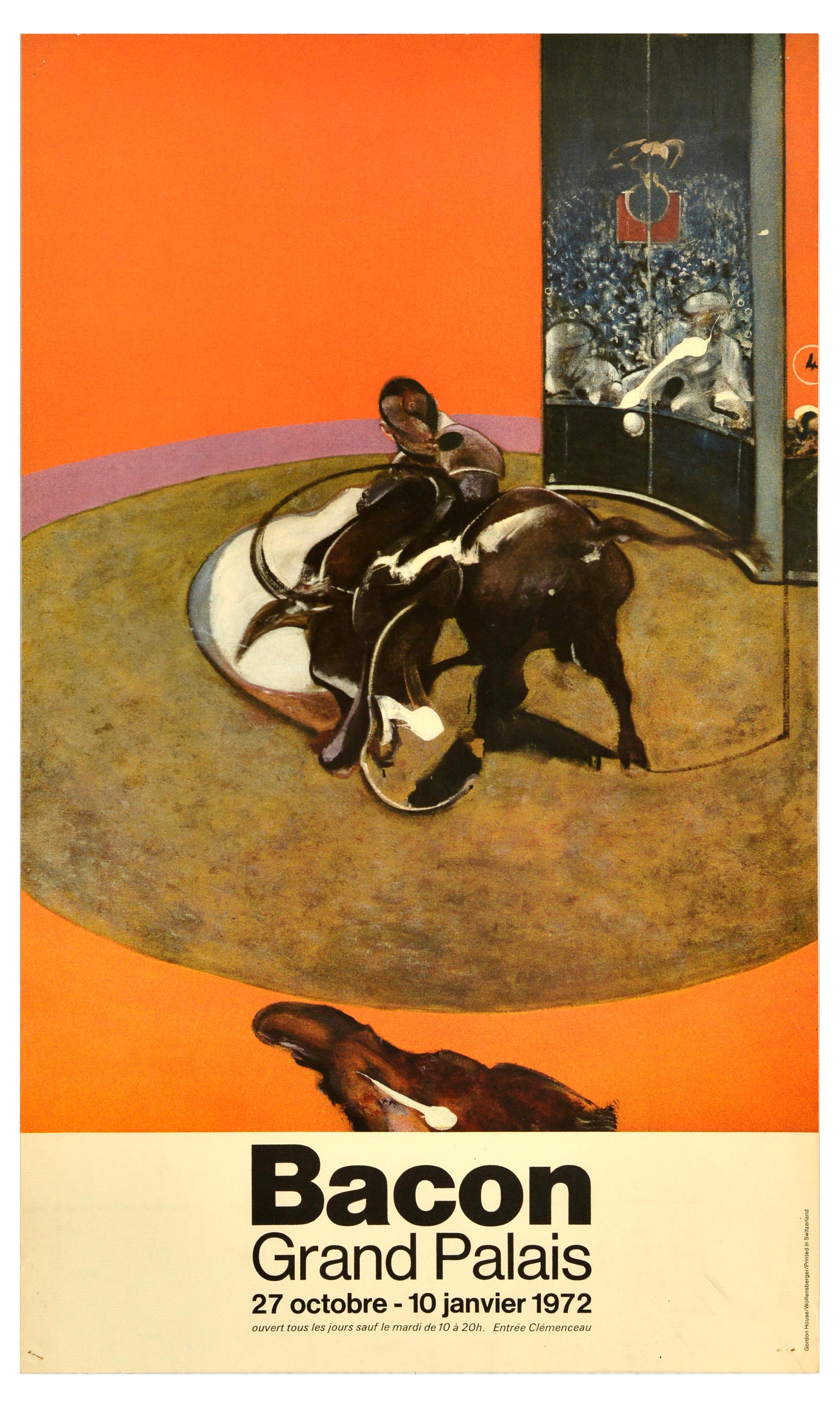 Advertising Poster Francis Bacon Bullfighting Grand Palais Art Exhibition