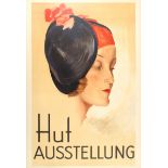 Advertising Poster Hat Exhibition Lady Fashion Art Deco KaDeWe