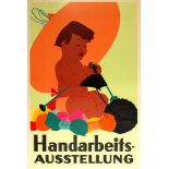 Advertising Poster Handcraft Exhibition Sewing Art Deco KaDeWe