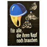 Propaganda Poster Road Safety Helmet Accident Prevention